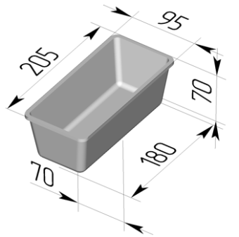 Форма для хлеба 205x95x70мм Spika №10-4 в ШефСтор (chefstore.ru)